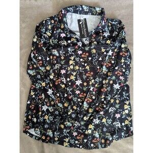 New choice dressy floral loose fitting v neck tunic business casual M